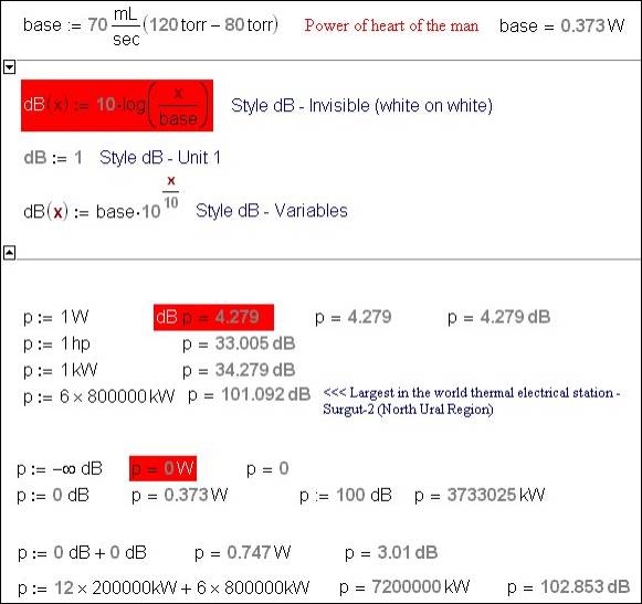 Work with decibels